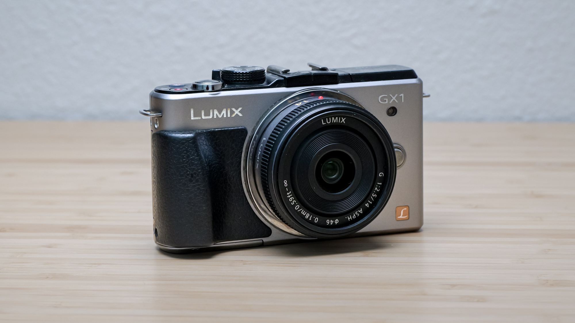 The Lumix GX1 on a worktop