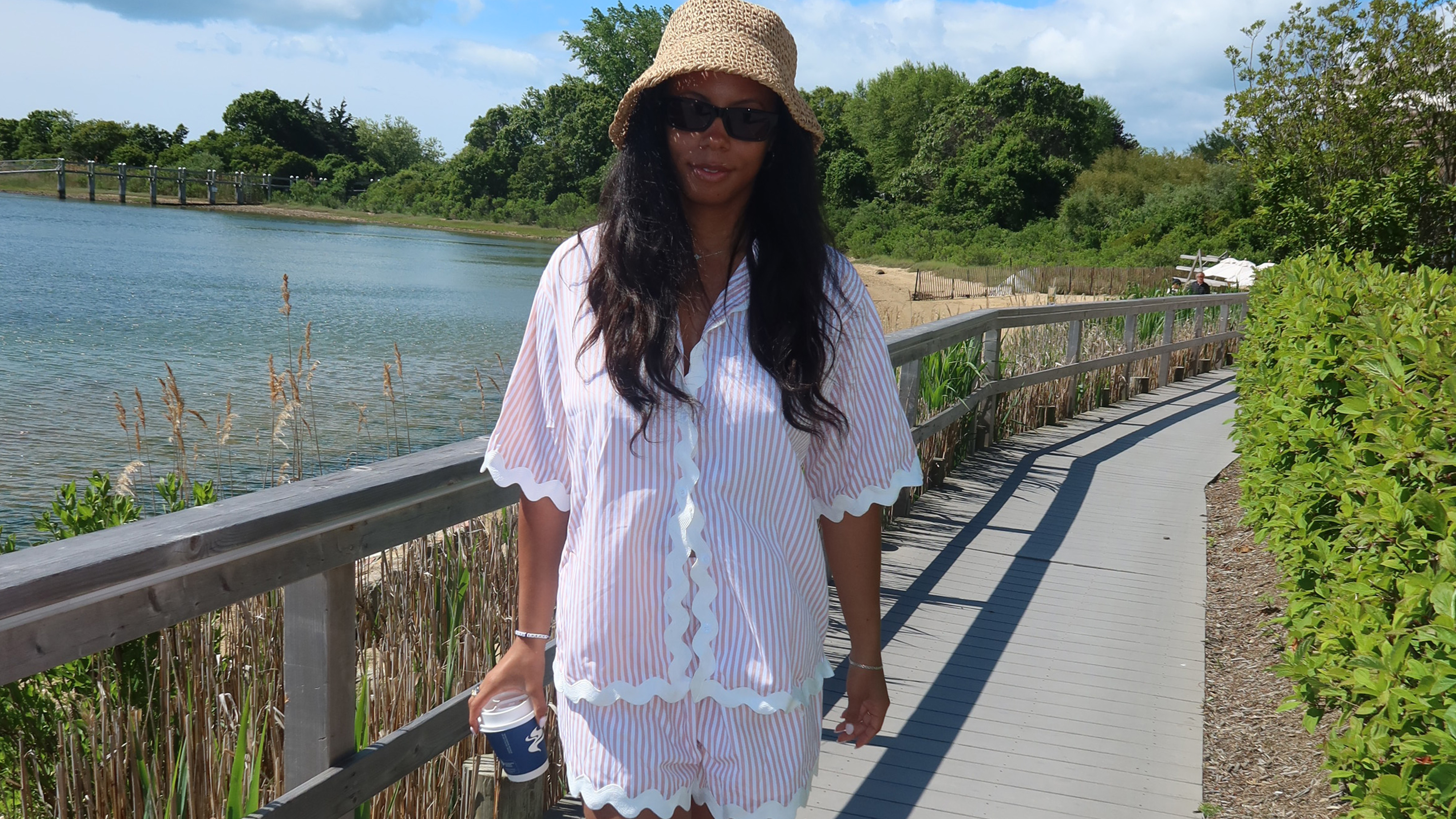 Sierra Mayhew wearing a Hamptons outfit.
