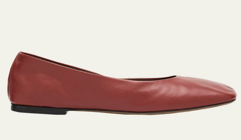 The Row, Lambskin Leather Ballerina Flats