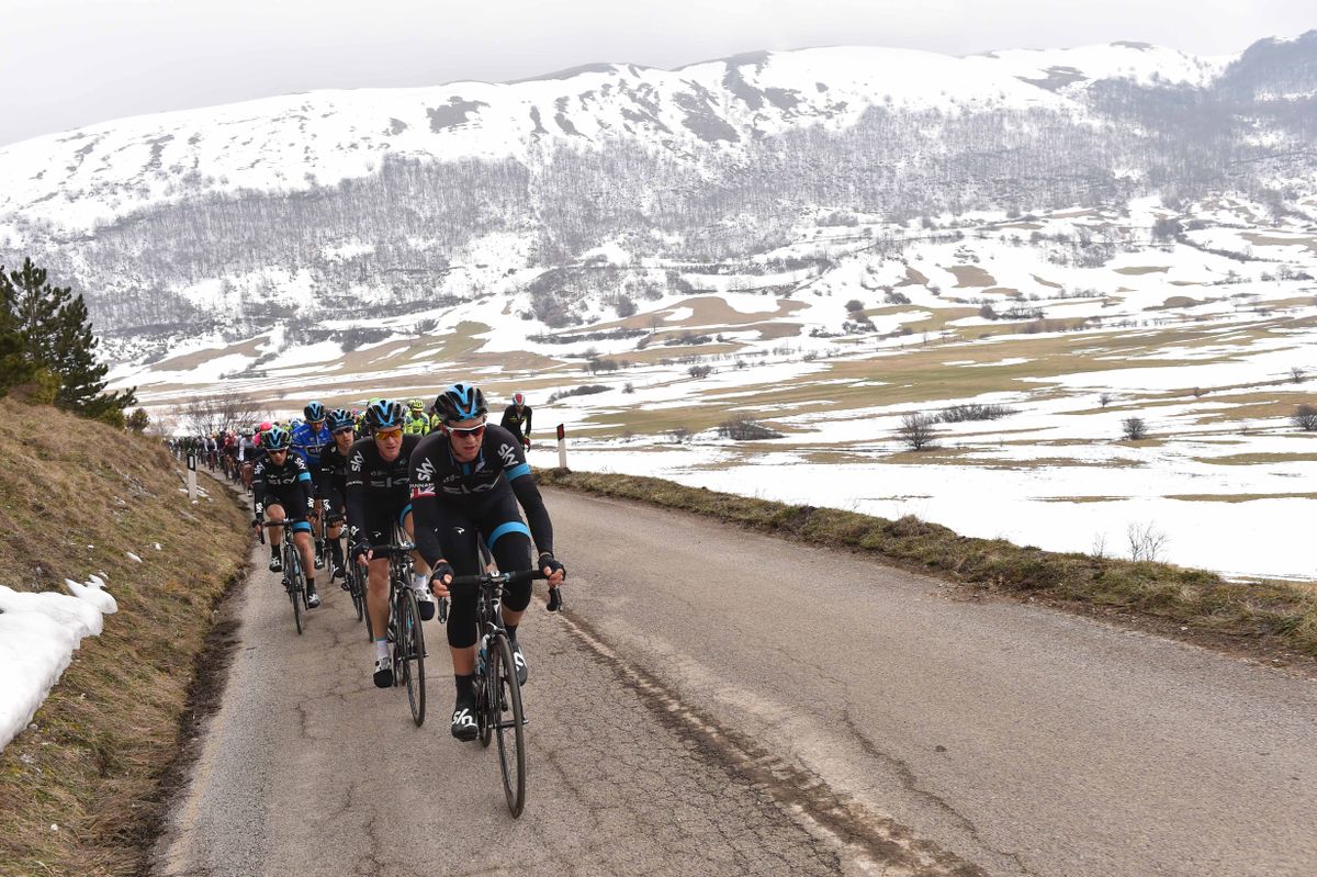 Ian Stannard works on the front
