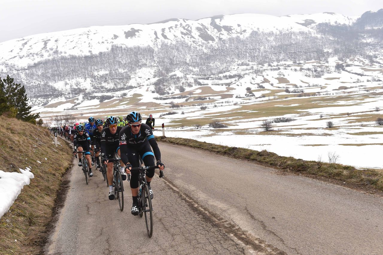 Ian Stannard works on the front
