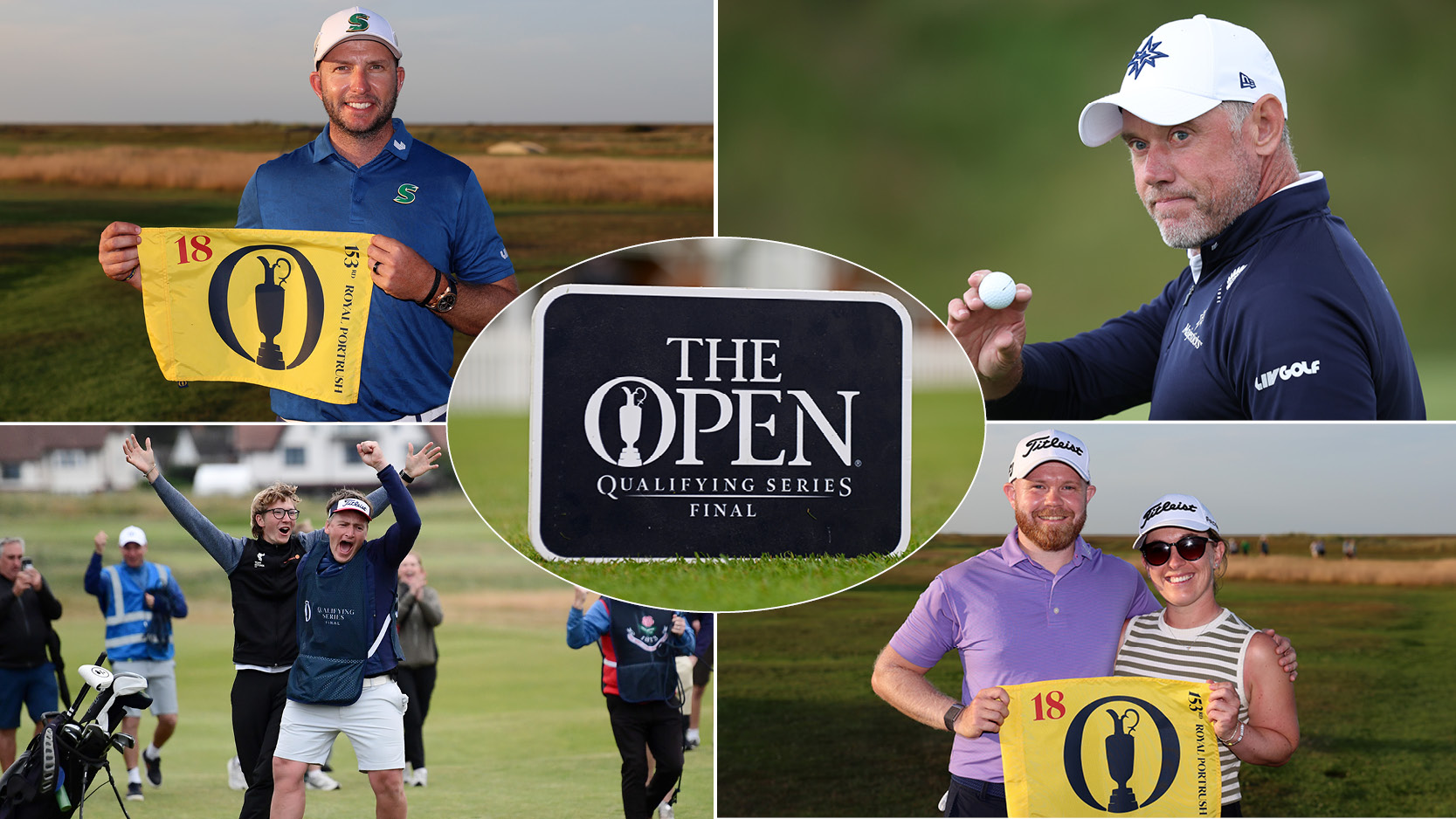 Open Championship Fina Qualifying logo with various pictures around it