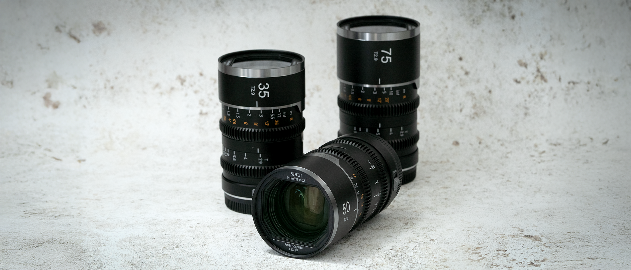 Sirui Saturn V2 35mm, 50mm and 75mm T2.9 lenses