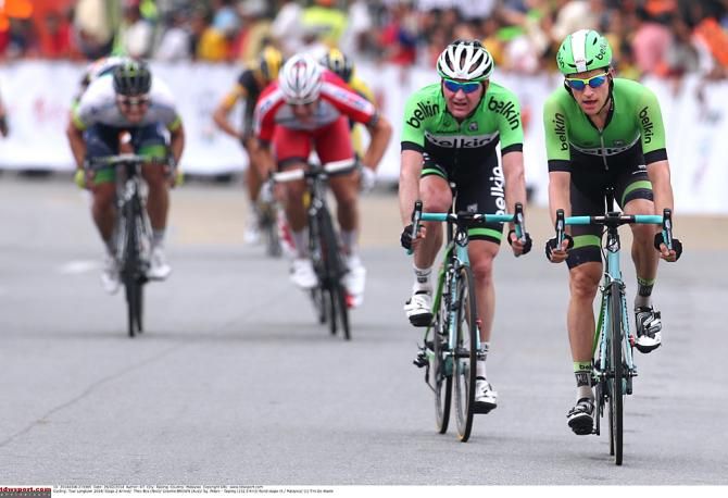 Theo Bos (Belkin) wins stage 2 of the Tour de Langkawi