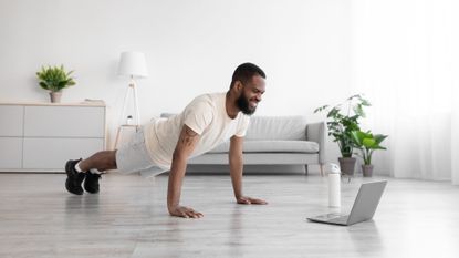 Man holding a plank position