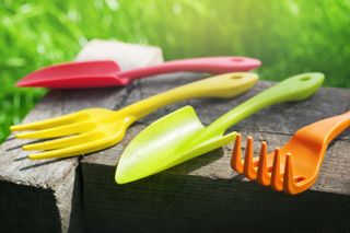 Small plastic gardening tools