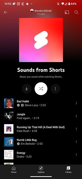YouTube's new "Sounds from Shorts" playlist.