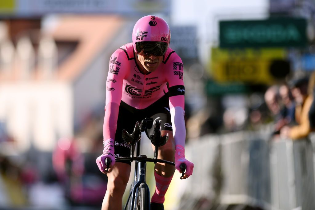 DAMPIERRE FRANCE MARCH 07 Magnus Cort Nielsen of Denmark and Team EF Education Easypost crosses the finish line during the 81st Paris Nice 2023 Stage 3 a 322km team time trial from Dampierre en Burly to Dampierre en Burly ParisNice on March 07 2023 in Dampierre France Photo by Alex BroadwayGetty Images