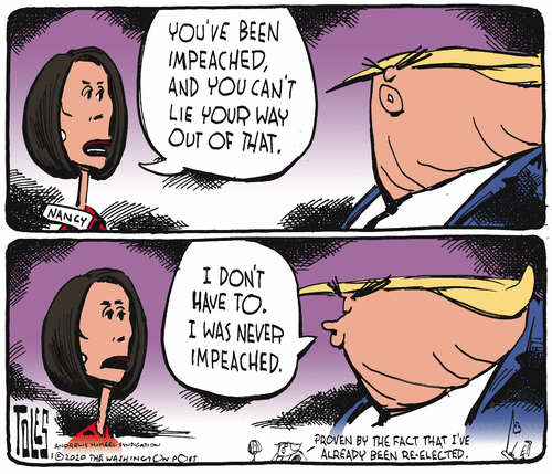 Political Cartoon U.S. Trump Pelosi impeachment