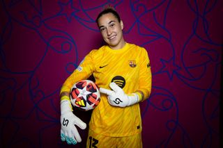 Cata Coll of FC Barcelona poses for a portrait during the FC Barcelona Portraits Session nat Estadi Johan Cruyff on September 25, 2024 in Barcelona, Spain.