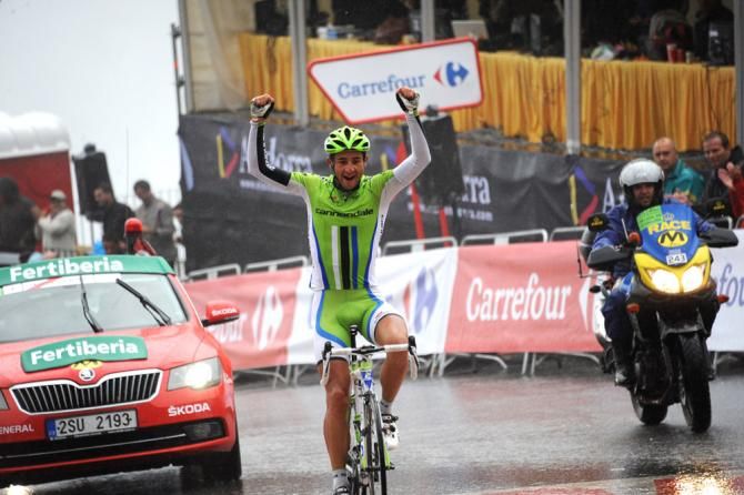 Daniele Ratto (Cannondale) was the sole survivor of the early break and celebrated a solo victory on the Collada de la Gallina mountain finish