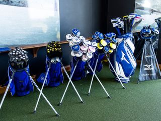 A small selection of the clubs and shafts available at Mizuno's Celtic Manor Performance Centre