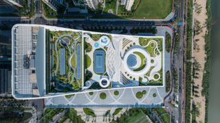 Aerial view of the roof gardens