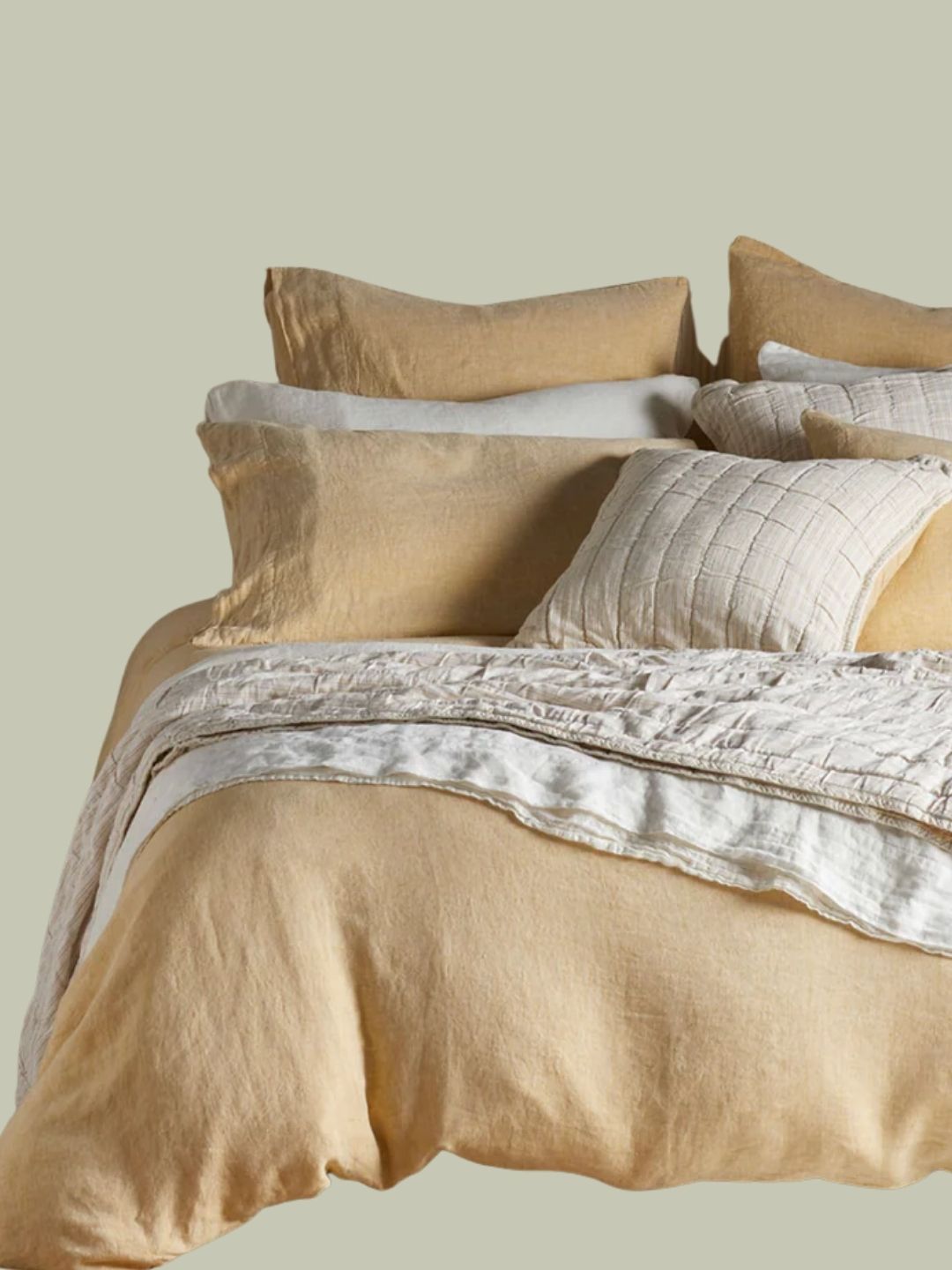 Secret Linen Store, Buttercup 100% Linen Standard Pillow