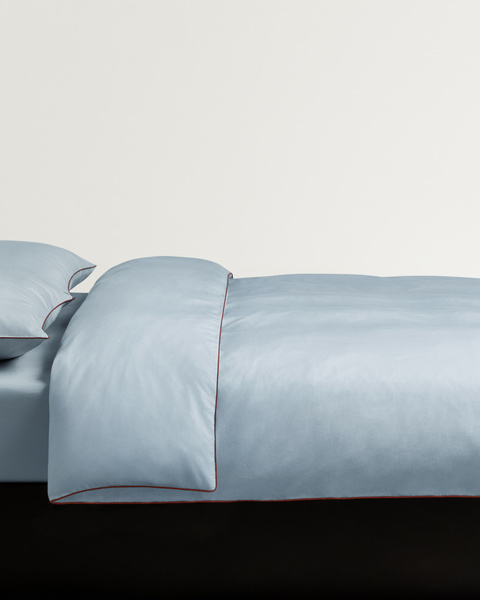 Percale Duvet Cover &amp;ndash; Shirt Blue/red