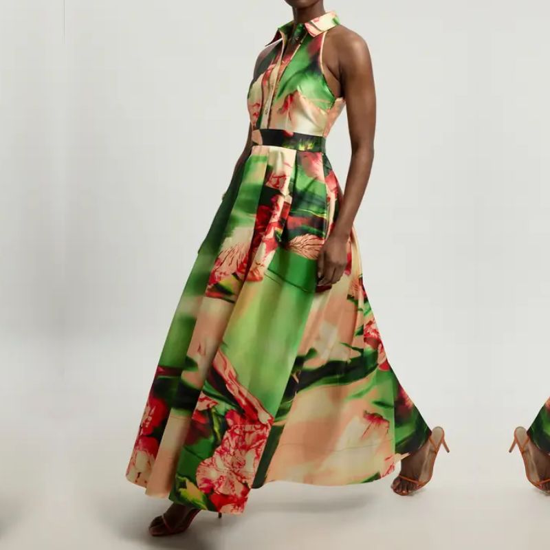 Karen Millen maxi floral shirt dress