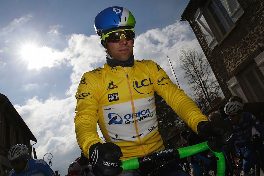 Michael Matthews (Orica-GreenEdge) wearing the leader's jersey Paris-Nice