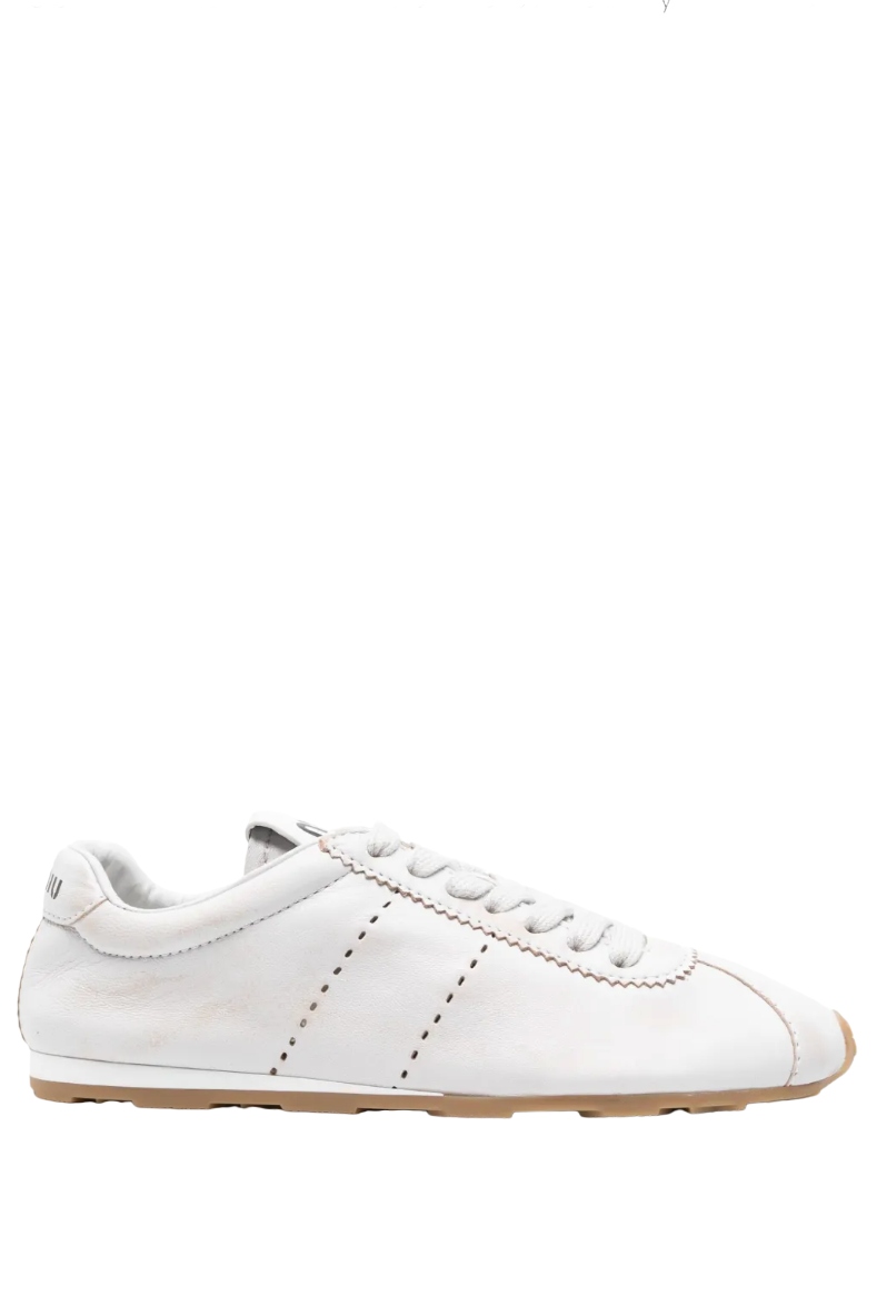 Miu Miu Bleached Leather Sneakers | 40