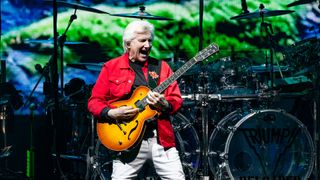 Rik Emmett of the band Triumph performs at Michigan Lottery Amphitheatre on May 30, 2026 in Sterling Heights, Michigan