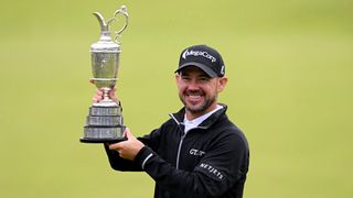 Brian Harman with the Claret Jug after his win at The Open