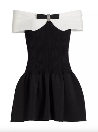 Self-Portrait Bow Off-the-Shoulder Minidress