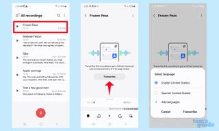 getting a transcript of a Samsung Voice Recording