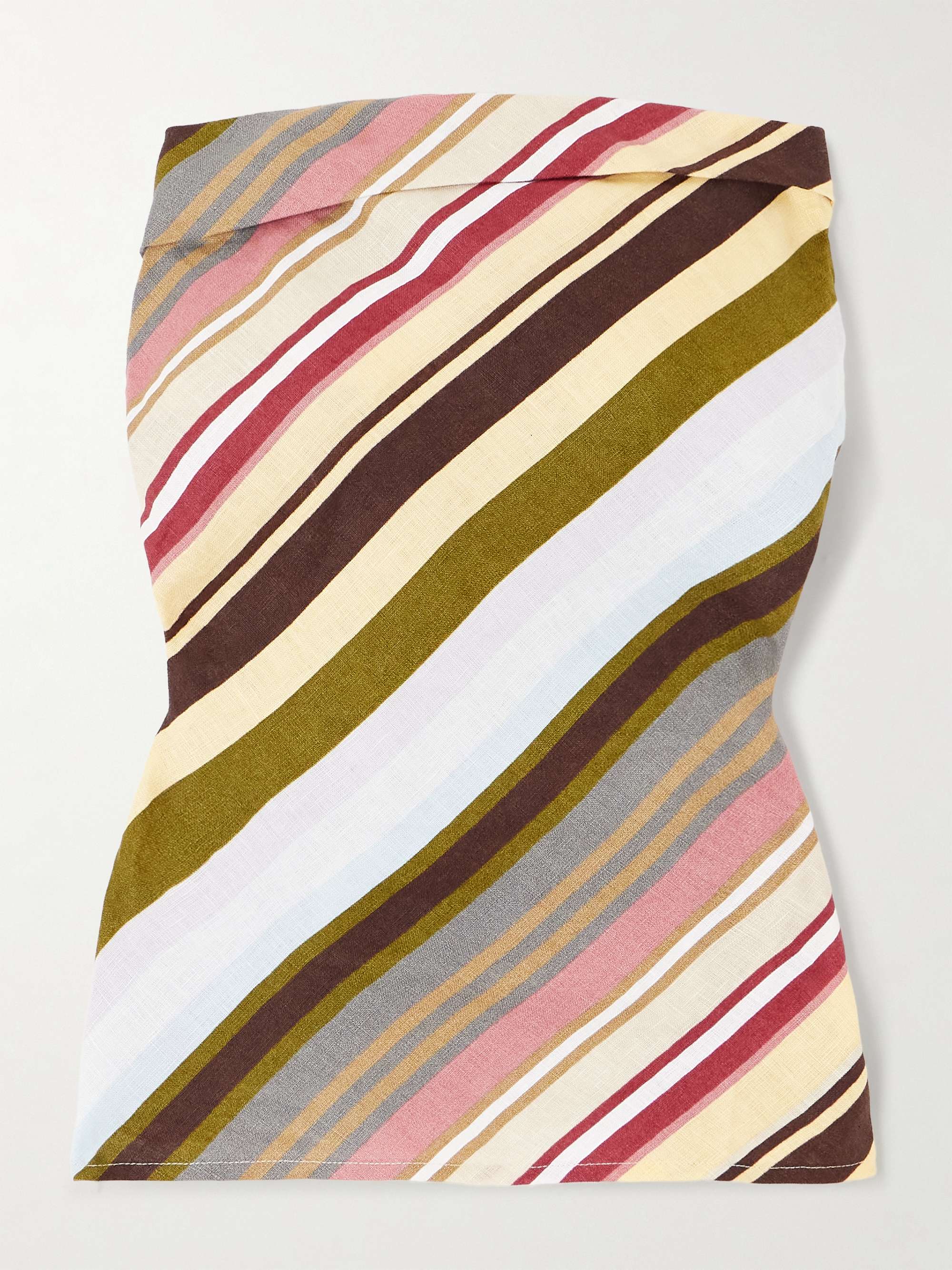 Strapless Striped Linen Top