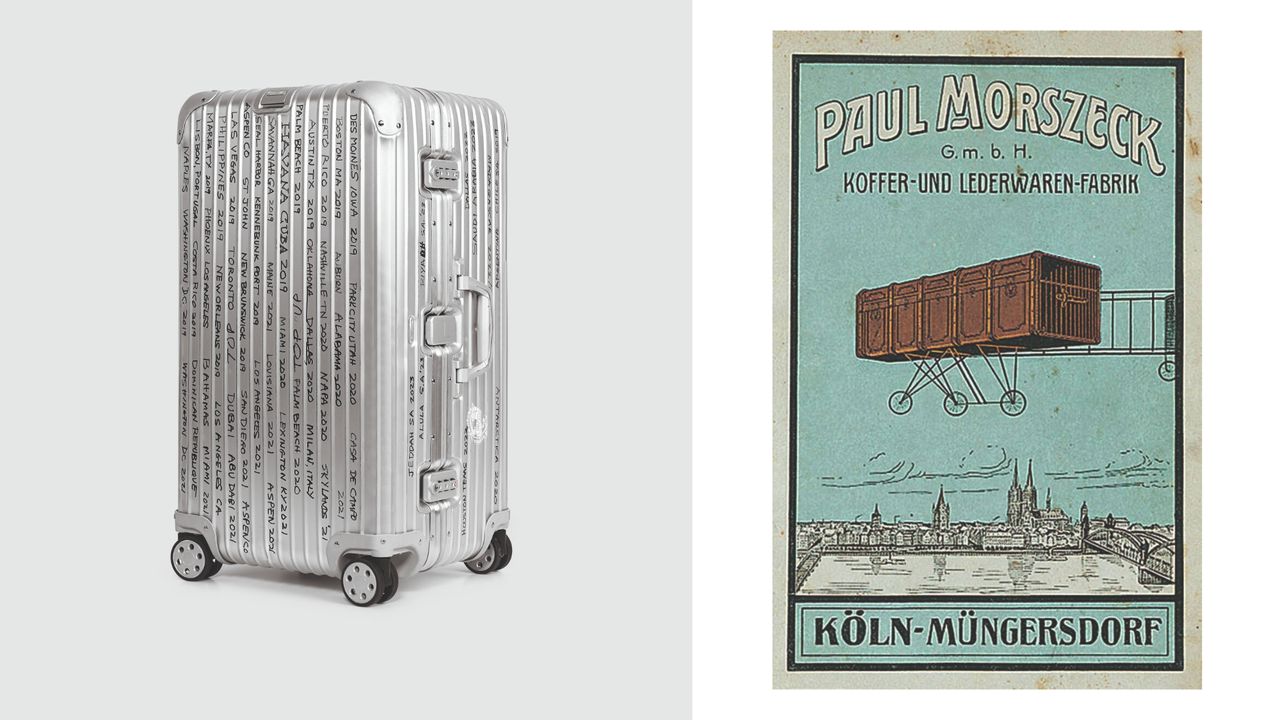 Rimowa luggage and vintage advertisement