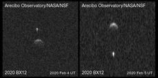 Radar images show the binary asteroid 2020 BX12, which scientists discovered this year.