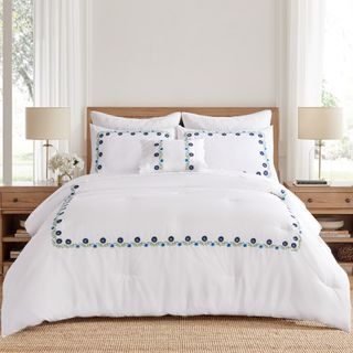 Emmylou Comforter Set - White / Full/queen