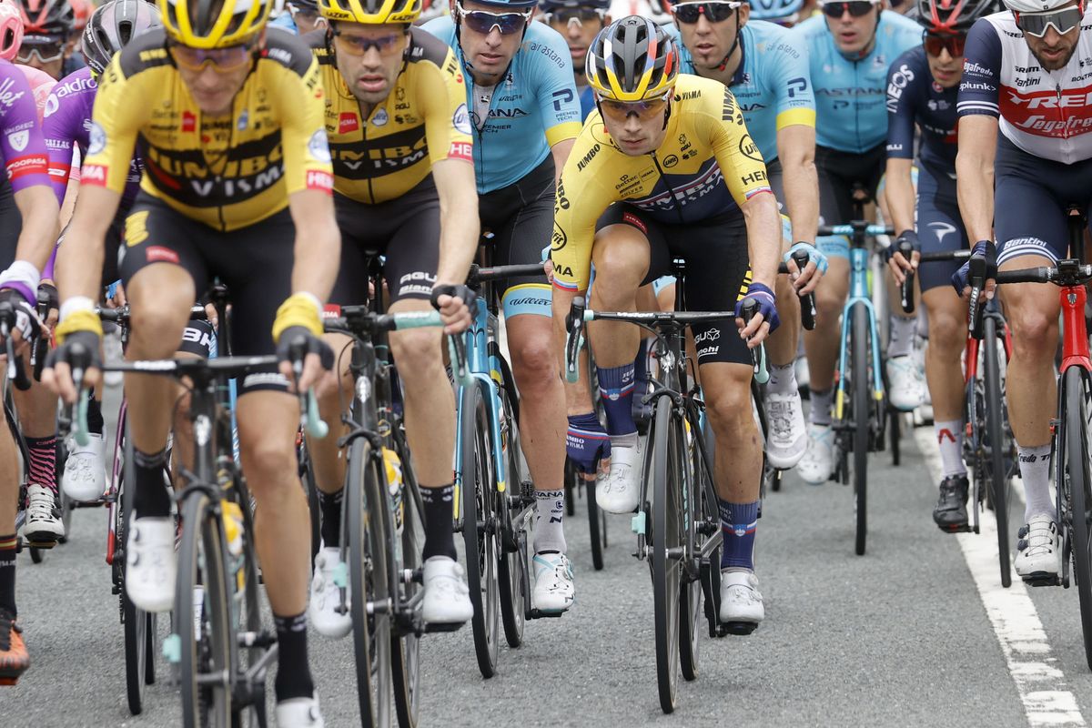 Jumbo-Visma’s Tom Dumoulin and Primoz Roglic on the opening stage of the 2020 Vuelta a Espana