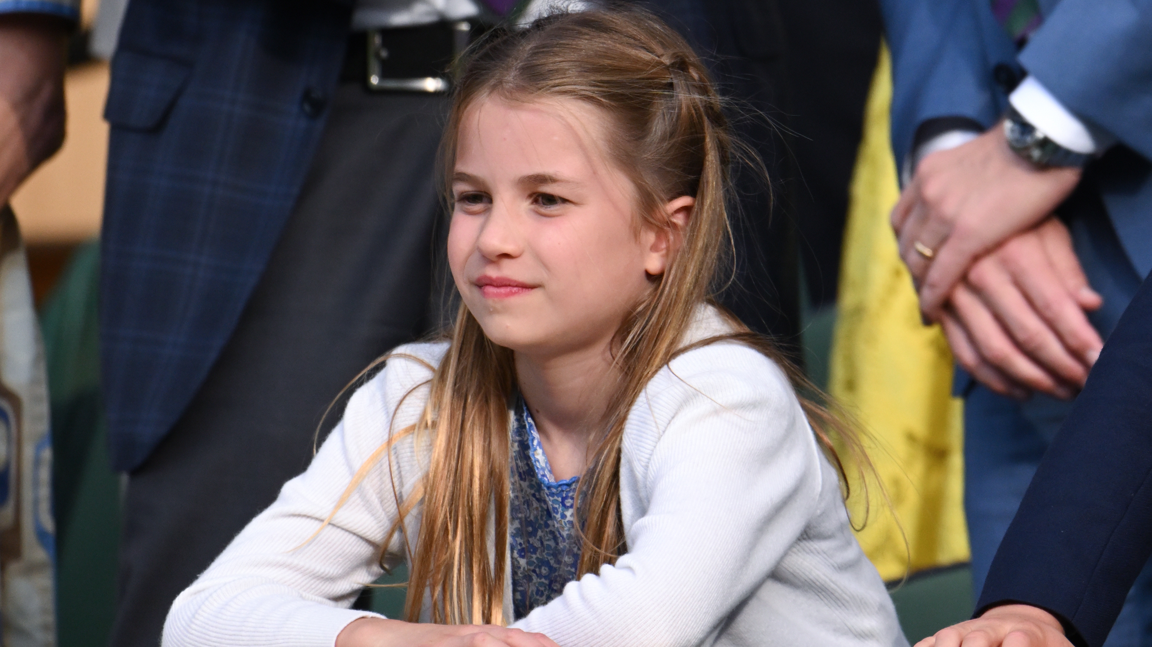 Princess Charlotte of Wales watches Carlos Alcaraz vs Novak Djokovic in the Wimbledon 2023 men's final