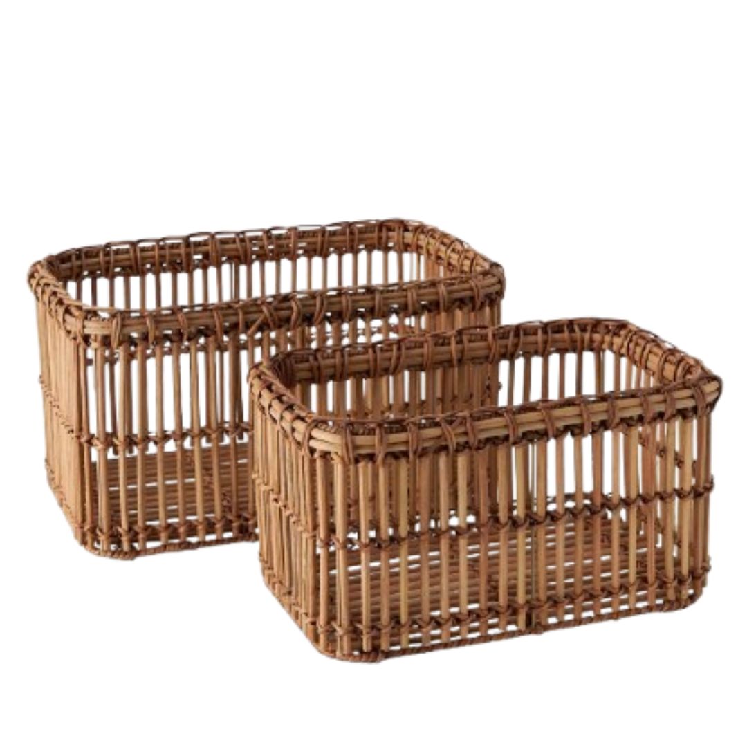 John LewisMid-Century Woven Rattan Storage Baskets