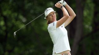 Helen Alfredsson of Sweden tees off at the 15th hole during the first round of the 2008 US Womens Open Championship