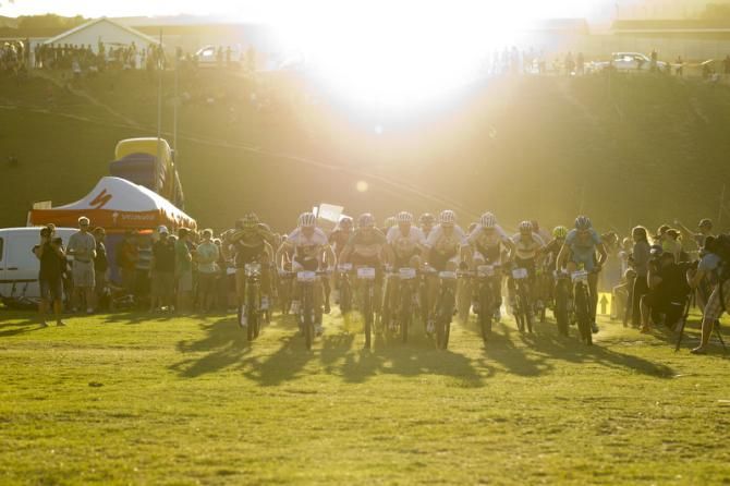 The riders all lined up and ready to go