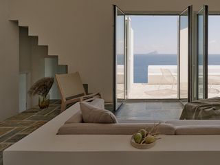 living space at Kythnos Island house by architect Sigurd Larsen
