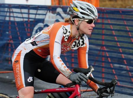 Lisa Curry (Gallatin Valley Bicycle) coming through the start/finish in the top ten