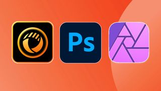 Best photo-editing software - Photoshop, Affinity Photo and CyberLink Photo Director logos