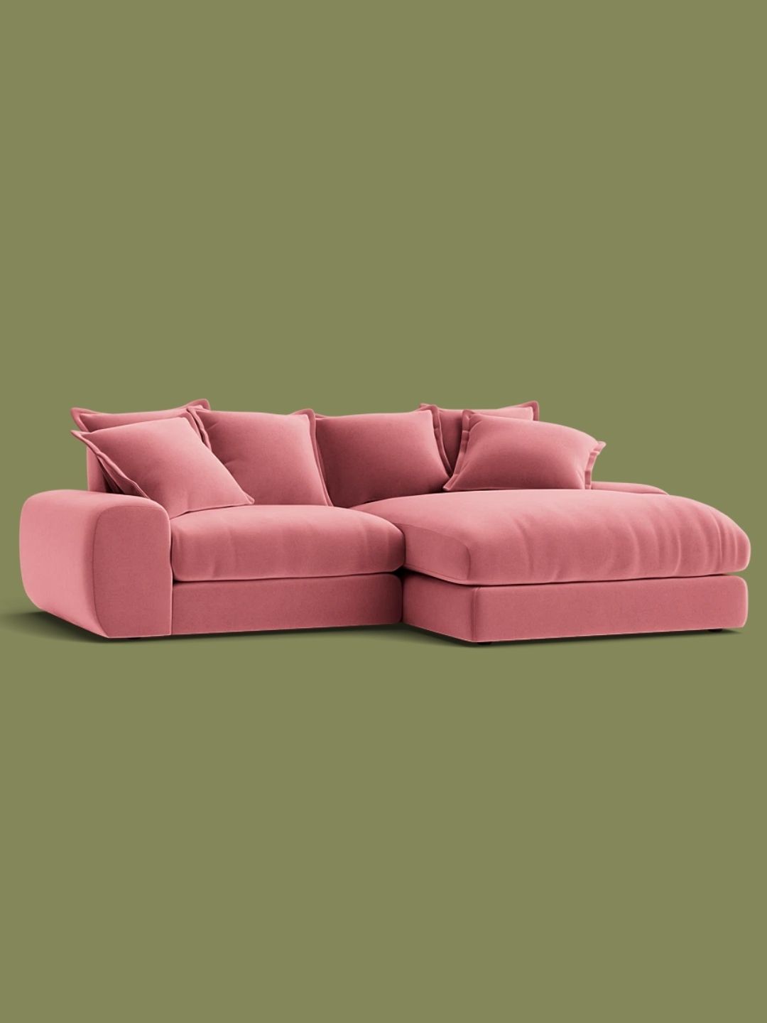 Loaf, Wodge Modular Chaise Sofa in Jam Sandwich Pink
