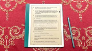 Kindle Scribe (2024) review unit on a desk