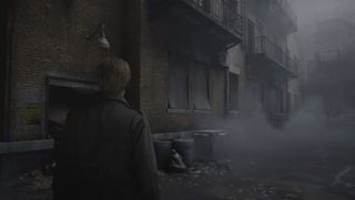 A screenshot from the Silent Hill 2 remake in-game combat footage trailer.