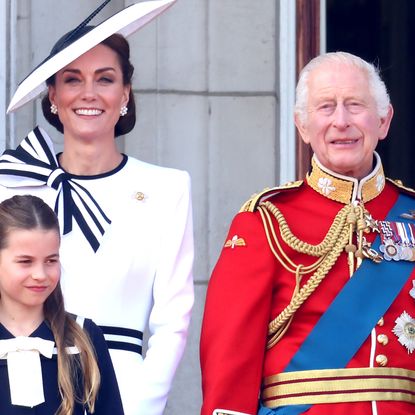 King Charles and Kate Middleton stand on the balcony of Buckingham Palace for Trooping the Colour 2024, and King Charles delivers his King's Speech next to a Christmas tree