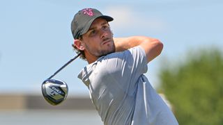 Thomas Pieters takes a tee shot at LIV Golf Houston