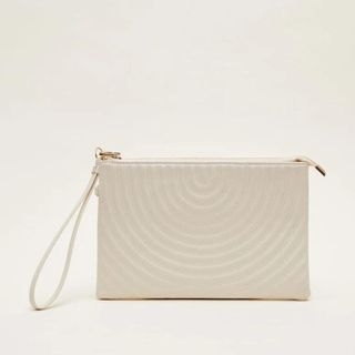 Phase Eight Cream Leather Clutch Bag