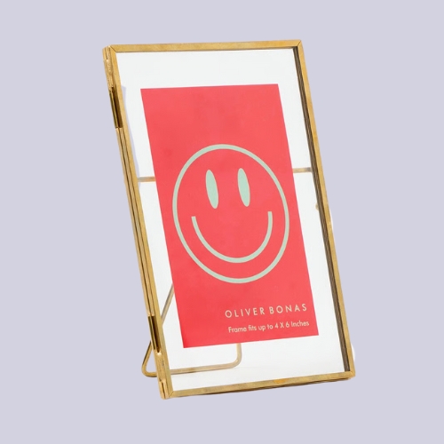 Gold &amp;amp; Glass Standing Portrait Photo Frame 6x4&quot; 