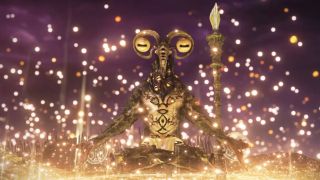 Elden Ring Nightreign Libra boss Equilibrious Beast guide: Libra meditating above a glowing golden glyph with its arms out.