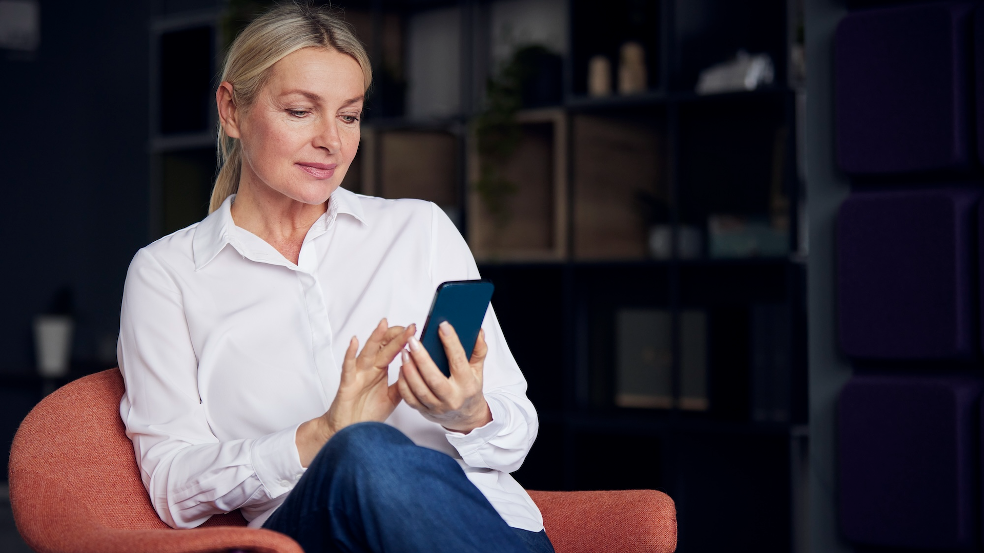woman using phone