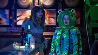 Lydia West and Nicola Coughlan as Eddie and Maggie at a fancy dress party in Channel 4 series Big Mood