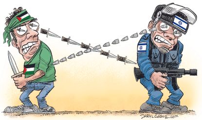 Editorial cartoon World Israel Palestine