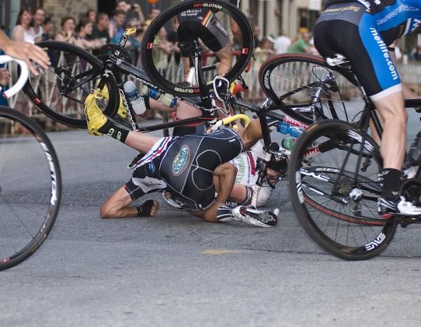 The high pace contributed to this crash.